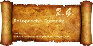 Reinprecht Gusztáv névjegykártya